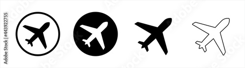 Airplane icon symbol vector illustration set. Vector illustration.	