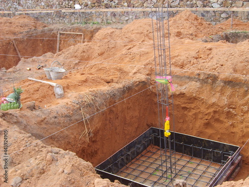 Foundation construction house . photo