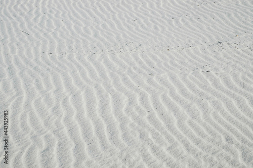 真っ白な世界、ホワイトサンズ国立公園の美しい砂丘の風紋