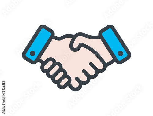 Business agreement handshake icon vector illustration.