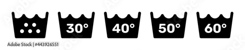 Set of washing temperature 30, 40, 50 and 60 degrees symbol. Laundry concept