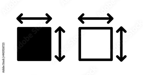 Measuring square size icon. Dimension symbol isolated on white background.