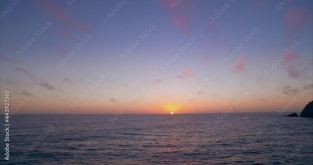 Aerial: Sunsetting over ocean, Pacifica, California, USA Aerial: Sunsetting over ocean, Pacifica, California, USA