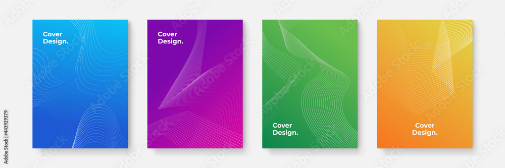 Plakat Business vector mega set. Brochure template layout, cover design. The vector illustration of the editable layout of A4 format cover mockups design templates with geometric background made from dots