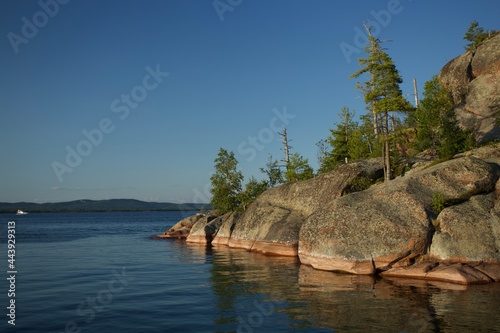 Northern Ontario island landscape at sunset