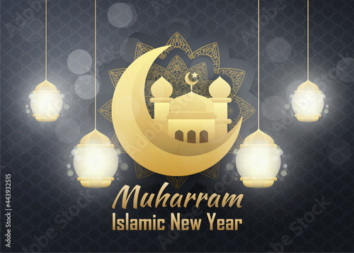 muharram day luxury concept illustration isolated on black