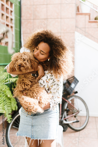 Pet and owner portrait