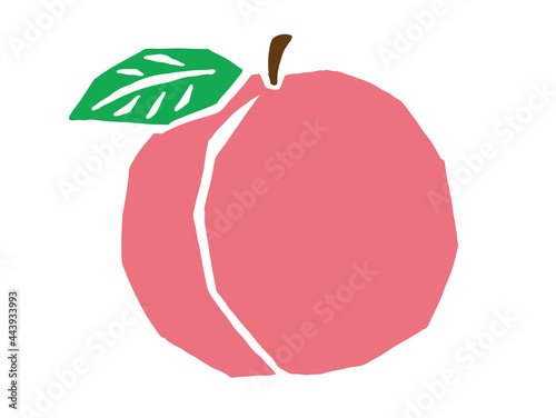 桃　レトロなかわいいイラスト