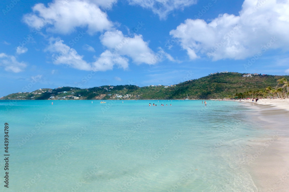 The beautiful tranquil waters of Magen's Bay St Thomas  US   Virgin Island