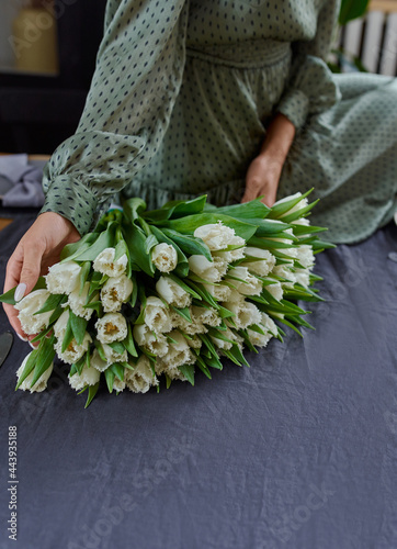 fresh bouquet of spring flowers at home