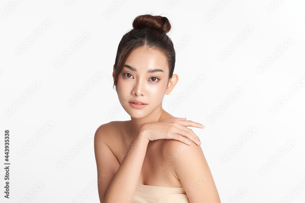 Beautiful young asian woman with clean fresh skin on white background, Face care, Facial treatment, Cosmetology, beauty and spa, Asian women portrait. Beautiful young asian woman with clean fresh skin on white background, Face care, Facial treatment, Cosmetology, beauty and spa, Asian women portrait.