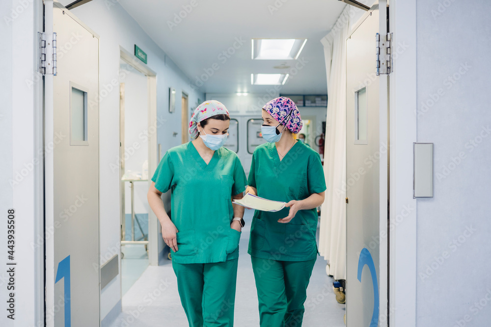 Medical team in the corridors of a hospitall