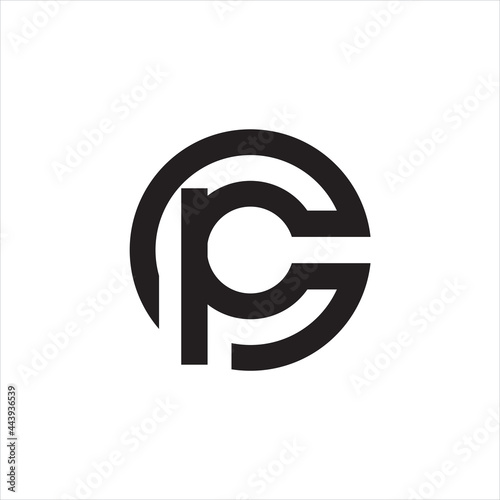 creative simple vector logo design initial CP