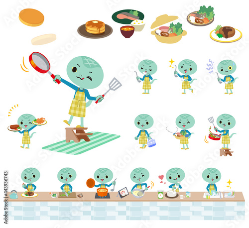 料理に関するヘビの男の子のセット