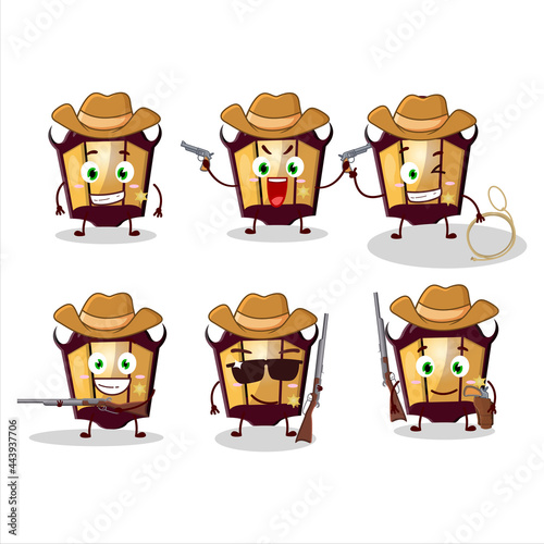 Cool cowboy halloween lamp cartoon character with a cute hat