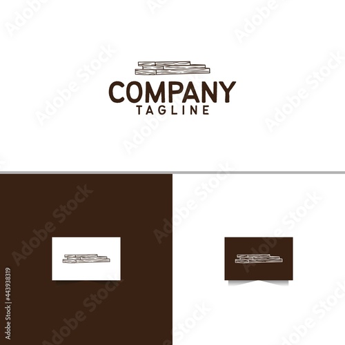 Wood Logo Design Template Vector