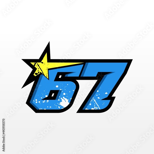 Simple Star Racing Number 67