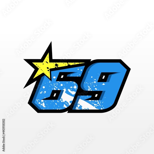 Simple Star Racing Number 69