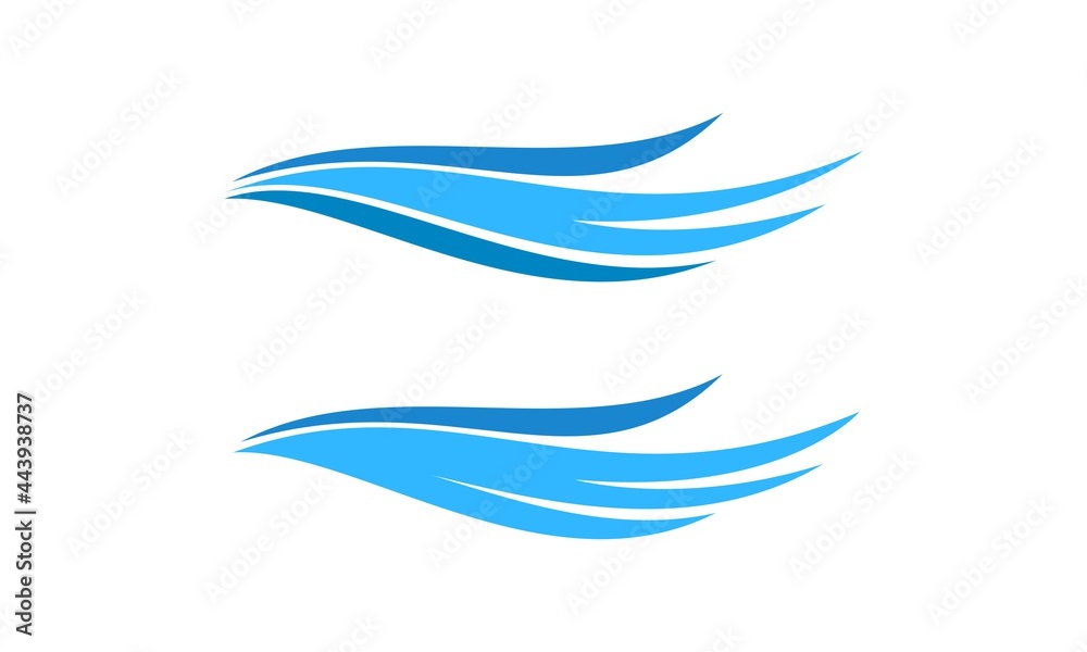 Fototapeta premium Sea wave set illustration vector design