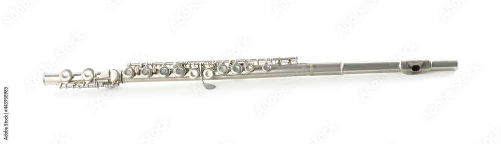 Fototapeta premium Flute isolated on white. Wind musical instrument