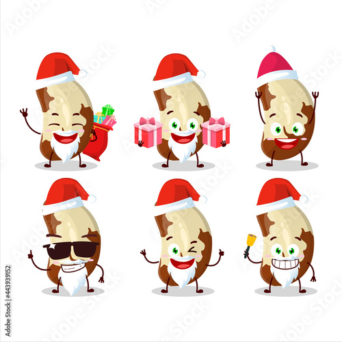 Santa Claus emoticons with brazil nuts cartoon character © kongvector