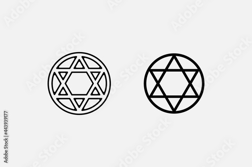  Star of David with various illustration logo icon template