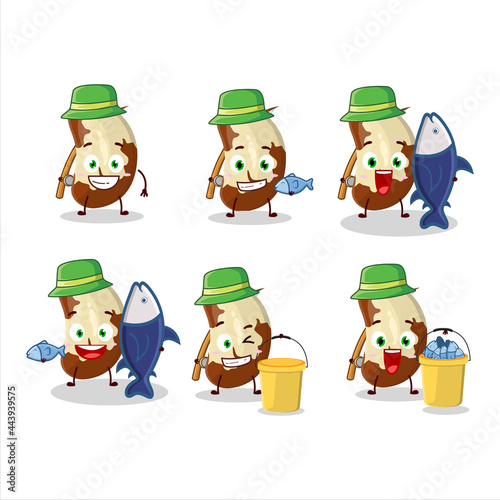 A fisherman brazil nuts cartoon picture catch a big fish