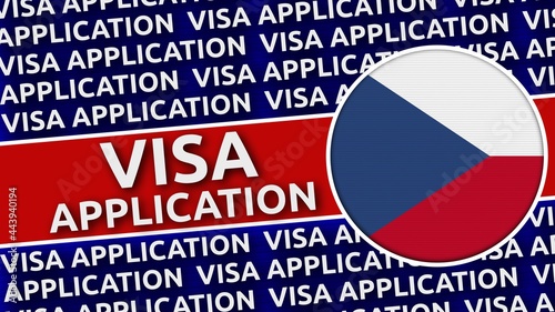 Free Download Czech Republic Circular Flag with Visa Application Titles - 3D Illustration - GFXLoad