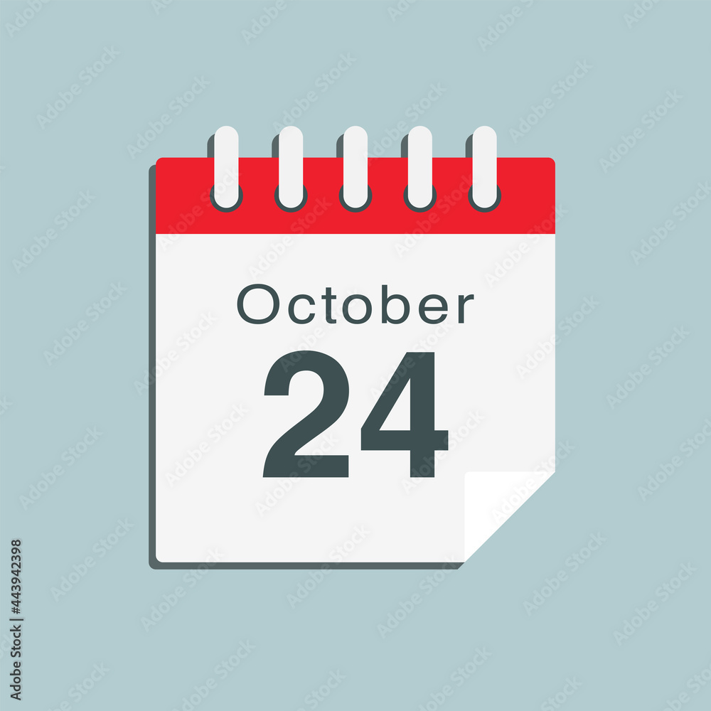 Icon day date 24 October, template calendar page Icon day date 24 October, template calendar page