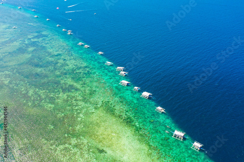 Drone footage of Hilutangan Island near Cebu, Philippines
