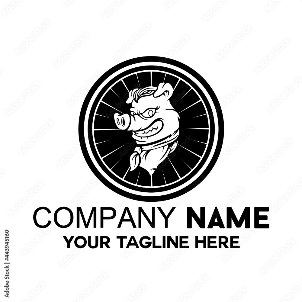 unique pig head silhouette vector unique pig head silhouette vector