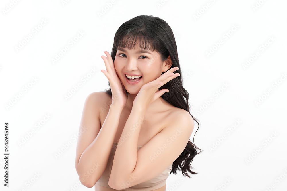 Beautiful young asian woman with clean fresh skin on white background, Face care, Facial treatment, Cosmetology, beauty and spa, Asian women portrait. Beautiful young asian woman with clean fresh skin on white background, Face care, Facial treatment, Cosmetology, beauty and spa, Asian women portrait.