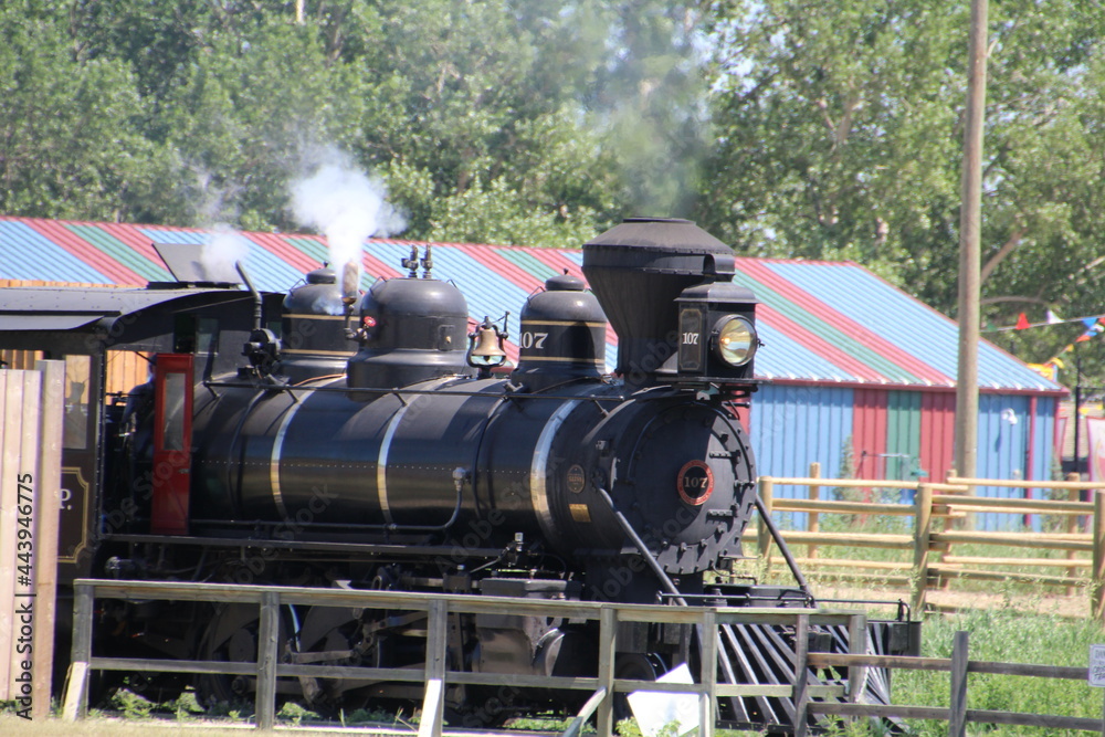Fototapeta premium Under Steam Again, Fort Edmonton Park, Edmonton, Alberta