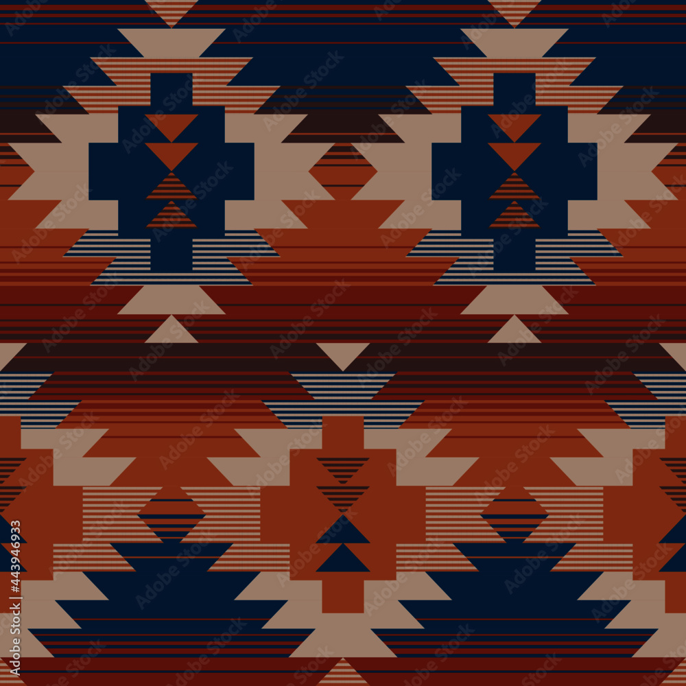 Navajo Native american pattern vector image - obrazy, fototapety, plakaty 