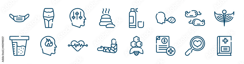medicaments icons set such as belly, lithotherapie, mice, urine test, cardiology, health check outline vector signs. symbol, logo illustration. linear style icons set. pixel perfect vector graphics. medicaments icons set such as belly, lithotherapie, mice, urine test, cardiology, health check outline vector signs. symbol, logo illustration. linear style icons set. pixel perfect vector graphics.