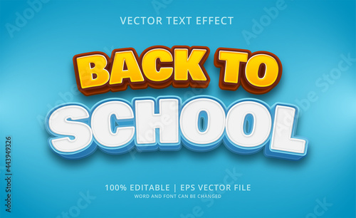 Back to school editable text effect style
