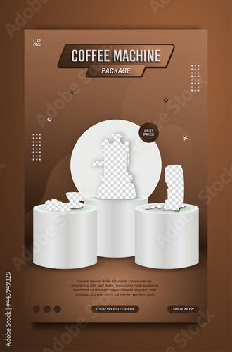 Coffee machine package promotion social media story template