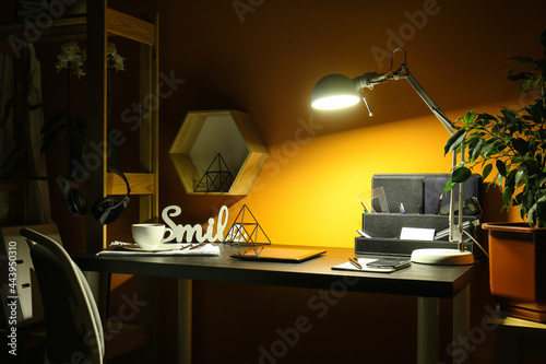 Modern workplace with table...