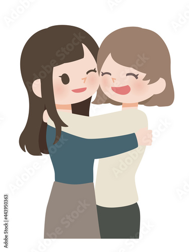 抱き合うレズビアンカップル