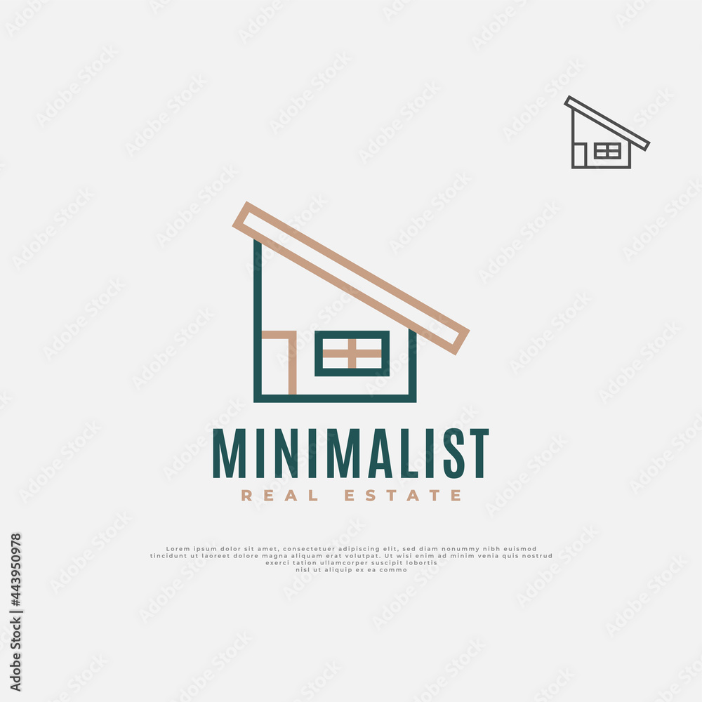 Abstract Minimalist House Logo Design with Line Style for Real Estate Industry Identity Abstract Minimalist House Logo Design with Line Style for Real Estate Industry Identity