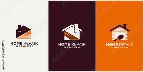 Home Improvement Logo Template Design, home renovation real estate home improvement company logo with elegant and luxurious business card display