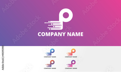 Company Letter Logo P Design Template