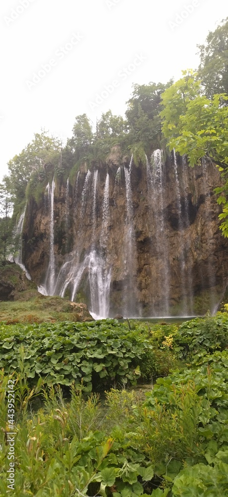 waterfall in the forest in Plitvice lakes in Croatia waterfall in the forest in Plitvice lakes in Croatia
