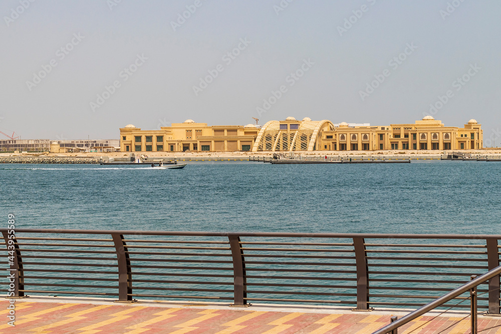 Dubai, UAE - 07.07.2021 - Construction sit near Waterfront market. Architecture