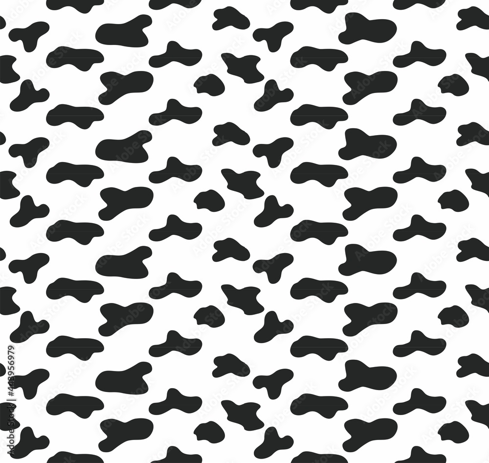 Abstract vector black and white spotted seamless pattern. Black and white spots. Design element