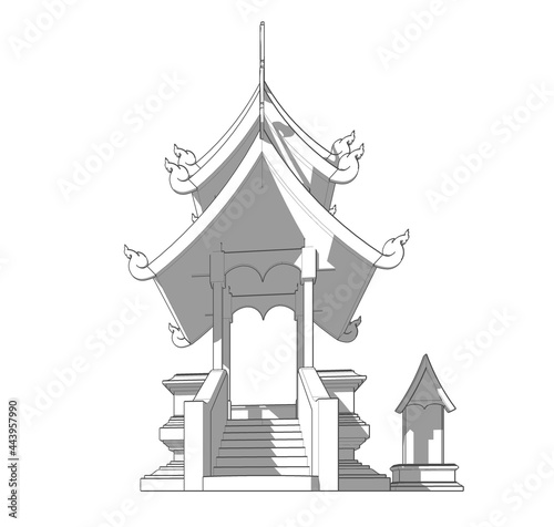 3D illustration of religious pavilion photo