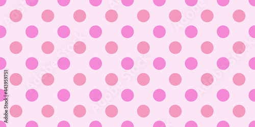 Polka dots pink shades seamless pattern, vector background