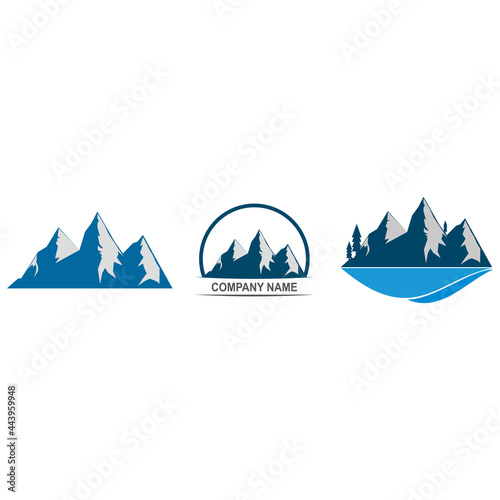 Mountain set, icon vector logo illustration design