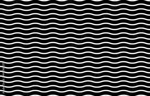 Black Wave Seamless Pattern on white Background.Vector Illustration