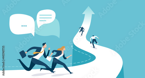 Path to success. Career concept. Business vector illustration